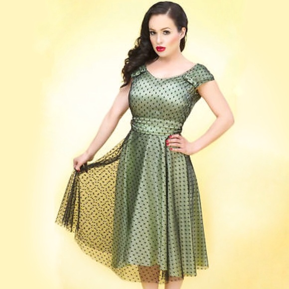 Stop Staring Dresses & Skirts - SOLD-Stop Staring 1950’s Style Retro Green Dress